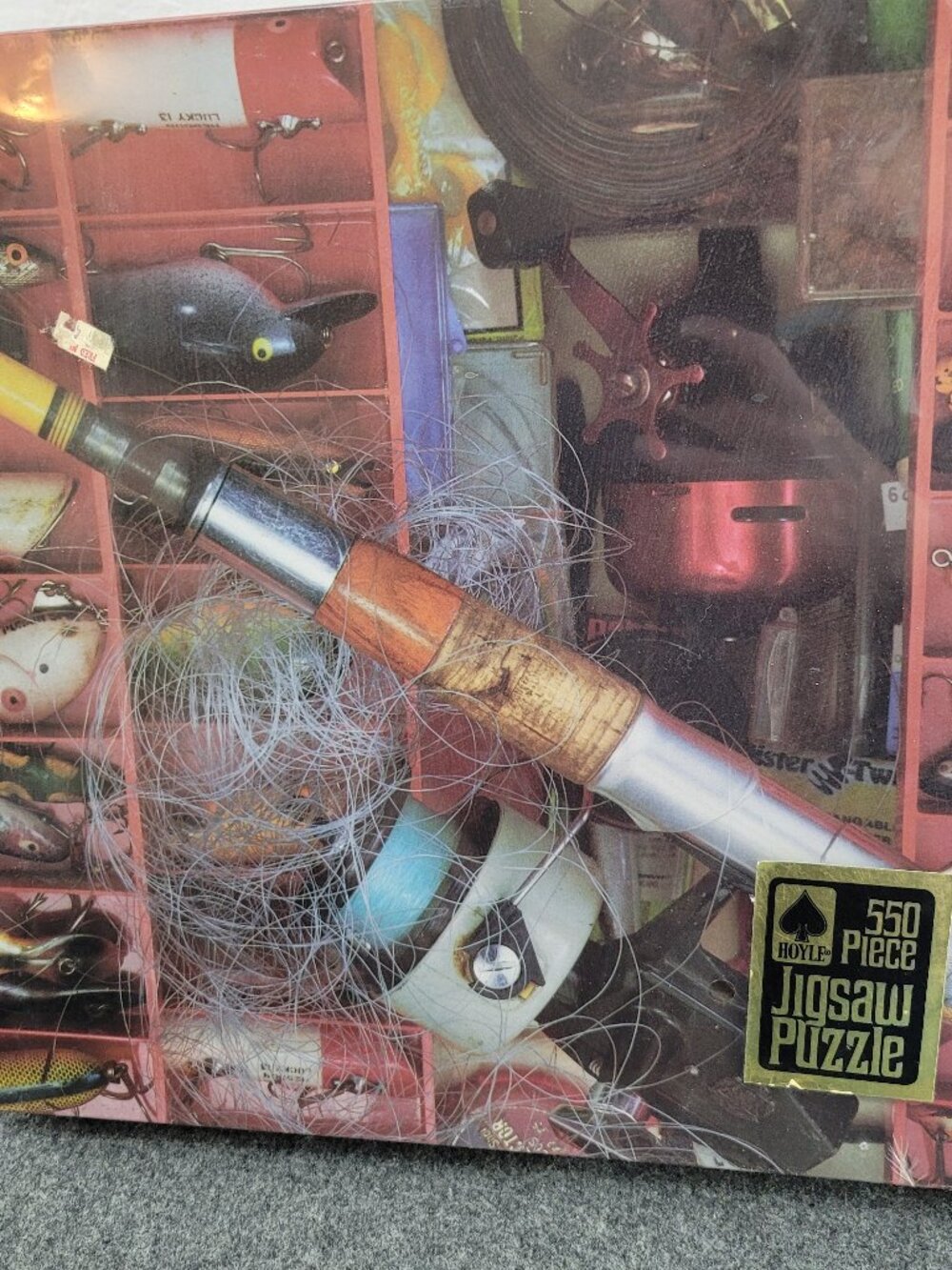 1982 Fishing Themed Jigsaw Puzzle by Hoyle Hook Line Sinker 18x24 550 pc Sealed